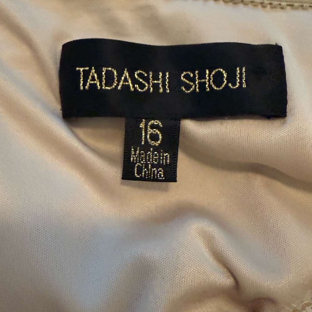 Tadashi Shoji Champagne Lace Midi Dress - Picture 4 of 6